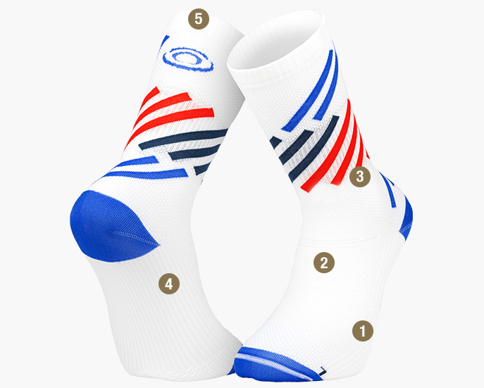Light RUN high Miami socks Blue/Red